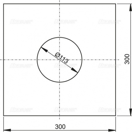 Hydroizolačná samolepiaci límec podlahovej vpusti 300 × 300