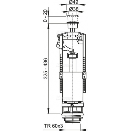 Vypúštací ventil A05 so STOP tlačítkom zvýšený